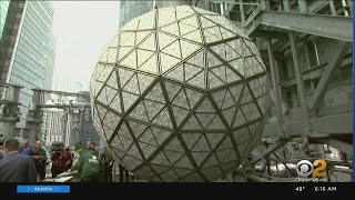 Times Square New Years Eve Ball Readies For Showtime [upl. by Esinahs]