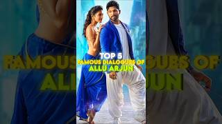 Top 5 Famous Dialogues Of Allu Arjun  Mai Jhukega Nahi Sala  Fire Hai Mai  shorts trendingnow [upl. by Kate888]