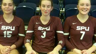 SPU VOLLEYBALL Emily Tulino Allison Wilks Hannah Hair and Sydney Perry Oct 10 2024 [upl. by Rajewski969]