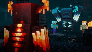 Warden vs Lava Warden  Alex and Steve Life Minecraft animation [upl. by Thera]