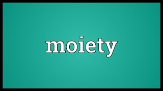 Moiety Meaning [upl. by Ahsenat]