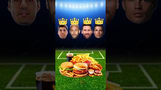 Football goat Cristiano Ronaldo vs Leo messi vs neymar vs Suarez fast food Trophy challenge short [upl. by Hollyanne]