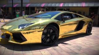 Worlds First Gold Plated Lamborghini Aventador LP7004 unveiled [upl. by Mendie]