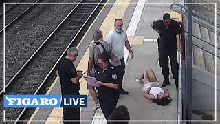 Une jeune femme tombe sous un train à Buenos Aires et sen sort miraculeusement indemne [upl. by Steffin]