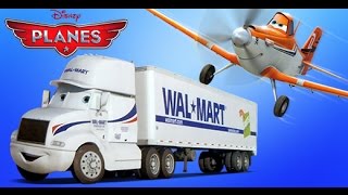 Disneypixar Cars Toys Movies meet Planes Movie  Dusty Crophopper amp Wally Hauler walmart truck [upl. by Ynohtnakram28]