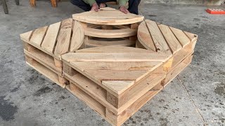 DIY Pallet  The Idea of Making A Set of 4 Wooden Pallet Chairs is Really Inspiring for Your [upl. by Rovaert]