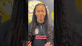 How To Do Hybrid Half Cornrow Half Bohemian [upl. by Norine]