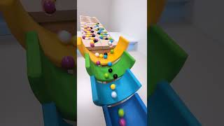 marble Run Race ASMR 91 Wooden Wave Course Colorful Marbles marblerun marblerunrace asmr [upl. by Yerroc]