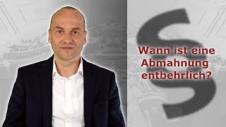 Abmahnung im Arbeitsrecht 4  Wann ist eine Abmahnung ausnahmsweise entbehrlich  FA Bredereck [upl. by Rana]