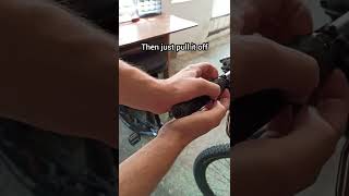 Easiest way to remove grips from a bike [upl. by Akenn45]