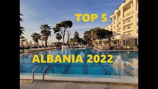 TOP 5 BEST FIVE STAR HOTELS ALBANIA 2022  DURRES GOLEM BAY Albania besthotels [upl. by Erlond]