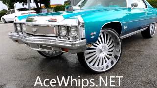 AceWhipsNET Kstunnas Candy Teal 73 Chevy Caprice on Brushed 30quot Forgiatos [upl. by Evangelist435]