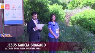 Izado de la bandera española en la Villa Mediterránea de Tarragona 2018 [upl. by Crelin]