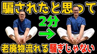 【騙されたと思って】寝たまま２分！股関節ふにゃふにゃリンパ内臓洗浄で老廃物も流して勝手に中性脂肪・内臓脂肪減って坐骨神経痛・変形性股関節膝関節症まで解消し脚まで痩せるセルフケア方法 [upl. by Sivaj199]