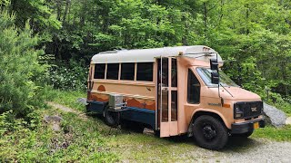 First Van life  Bus life OffRoading Experience In A National Forest  Solo Mom living in a Bus [upl. by Alyos]