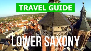 Lower Saxony Germany  City of Hannover Braunschweig Osnabrück Goettingen  Drone 4k video [upl. by Drice]