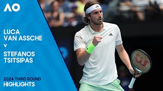 Luca Van Assche v Stefanos Tsitsipas Highlights  Australian Open 2024 Third Round [upl. by Ellenrad]