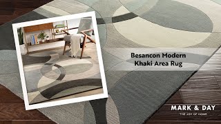 Besancon Modern Khaki Area Rug [upl. by Imoyik355]