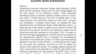 Deep Statistical Solver for Distribution System State Estimation [upl. by Notyal]