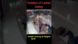 Zero Ladder Safety  Ladder Falls safetyfirstlife [upl. by Janela]