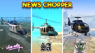 EVERY NEWS CHOPPER FROM ALL GTA GAMES [upl. by Eibbor]