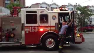 SUPER EXCLUSIVE 1ST VIDEO OF BRAND NEW KME FDNY ENGINE 153 RETURNING TO QUARTERS ON STATEN ISLAND [upl. by Hartman259]