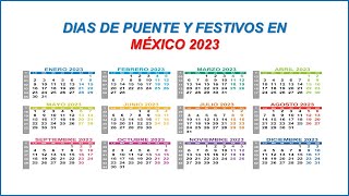 DIAS DE PUENTE Y FESTIVOS EN MÉXICO 2023 [upl. by Mirabel41]