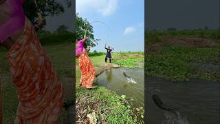 Unique Hook Fishing In Village Pond hookfishtrap fishingmethods villagelife traditionalfishing [upl. by Eissej]