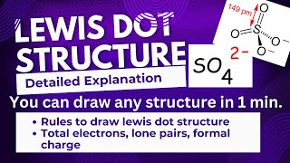 Lewis Dot Structure of SO42  Learn in 30 minutes or Less [upl. by Aicenert]