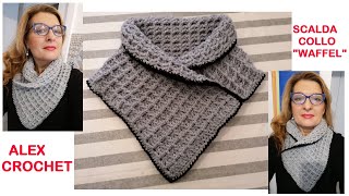 TUTORIAL SCALDACOLLO PUNTO WAFFEL Alex Crochet FACILISSIMO [upl. by Hyo99]