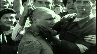 A woman collaborator with shaved head marched after the Liberation of Paris duriHD Stock Footage [upl. by Sehguh]