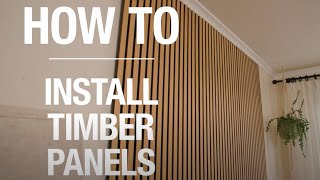 How To Install Timber Wall Panels  Bunnings Warehouse [upl. by Direj]