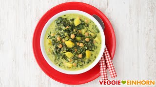 Vegane SPINATKARTOFFELSUPPE mit Kichererbsen und Kokosmilch  Einfach und schnell Leckeres Rezept [upl. by Nicole568]