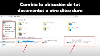 Cambiar la UBICACIÓN de Descargas Documentos imágenes Videos del Disco Local C a otro disco 💻 [upl. by Crescentia]