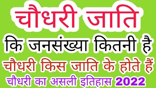 चौधरी किस जाति में आती हैं जनसंख्या संपूर्ण इतिहास। jansankhyachaudhry jati kis caste me ati hai [upl. by Einnahpets]