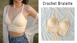 Easy Crochet Bralette Tutorial  Crochet Crop Top  Chenda DIY [upl. by Aiva]