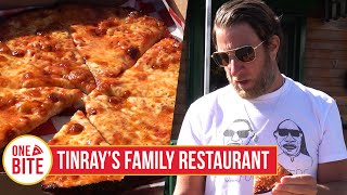 Barstool Pizza Review  Tinrays Family Restaurant Brockton MA presented by BODYARMOR [upl. by Airot]