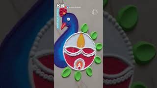 Beautiful Rangoli Tricks by Sangeeta Deepavali Sankranti Dhanteras and Diwali Simple Rangoli [upl. by Nitsirhc]