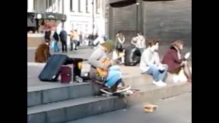 Morgan Freeman Playing The Guitar In New York 2014 [upl. by Littlejohn42]