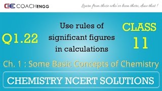 Some Basic Concepts of Chemistry Q122 Chapter 1 NCERT solutions CHEMISTRY Class 11 [upl. by Niamert]