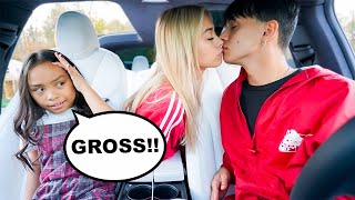 Being PDA With Girlfriend In FRONT Of LITTLE SISTER To See How She Reacts  Lucas and Marcus [upl. by Tranquada]