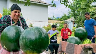 GRANDMA COOKING 250 KG OF WATERMELON JAM DIY NATURAL JUICE FOR THE WHOLE FAMILY [upl. by Penney]