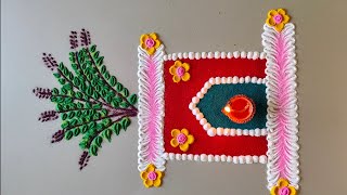 Tulsi Vivah Rangoli Design Rangoli for Tulsi Vivah Easy Rangoli Simple Rangoli [upl. by Nehtiek]