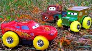 Disney Pixar Cars Lightning McQueen Learns How To Swim Sarge Mater Disney Cars Toys Stories For Kids [upl. by Ajnotal353]