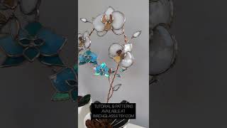 Stained Glass Orchid  Stained Glass Flower  3D Flower Tutorial  Birch Glass Pattern diy [upl. by Atikahc]