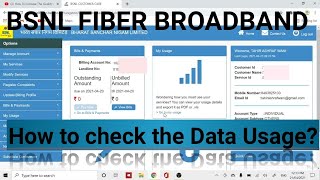 How to check Data Usage for BSNL Fiber Broadband [upl. by Queenie]