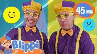 Sad Blippi Vs Happy Blippi  Educational Cartoons for Kids  Learning Opposites [upl. by Lenej311]