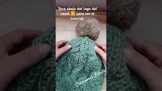 Gorro Milán a dos agujas creacioneslubella shortsyoutube hechoamano dosagujas gorrostejidos [upl. by Itak]