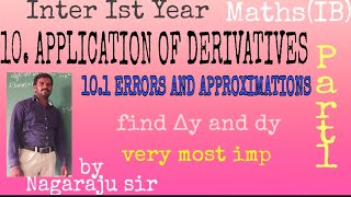 Application of derivatives part1 by Nagaraju SirErrors and approximations very most imp qns [upl. by Madeleine]