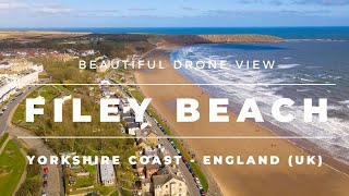 Filey Beach North Yorkshire England UK Drone Footage  Staycation Ideas [upl. by Adriane]